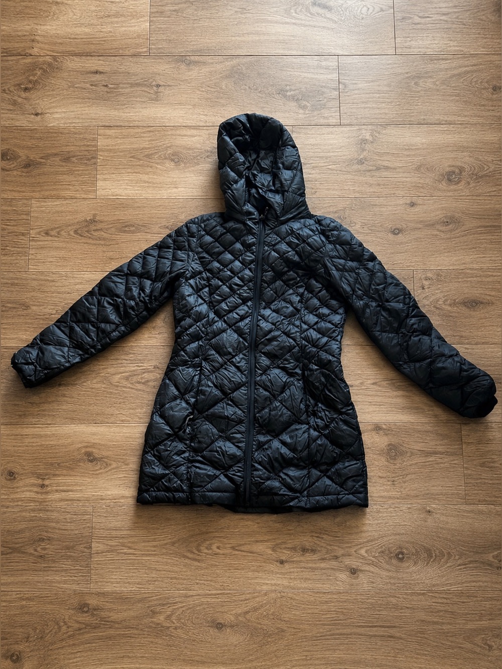 Nordstrom 32 Degrees Women’s Black Hooded Lightweight Down Puffer Jacket S - Picture 2 of 7